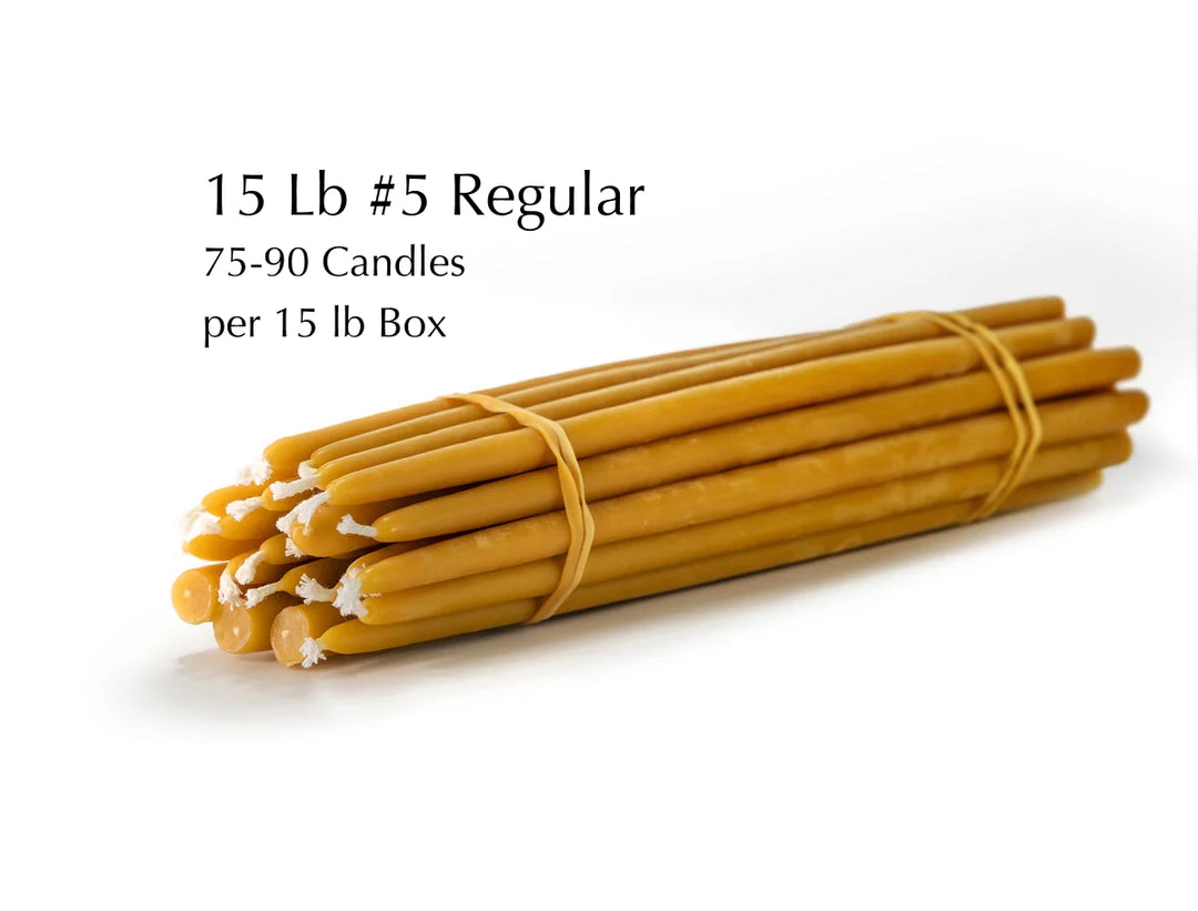 15 Lb - 11" Beeswax candles - 7/16" Base (#1's Thick)