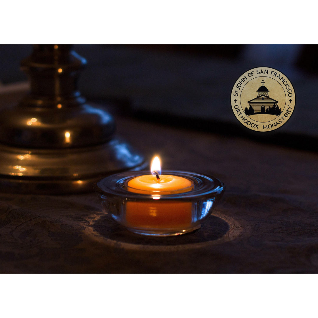 Lit tealight.