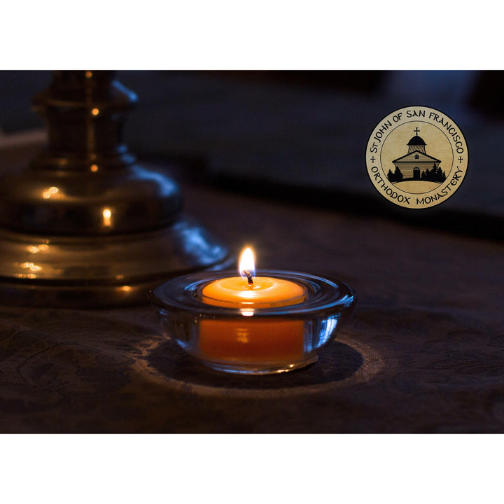 Lit tealight.
