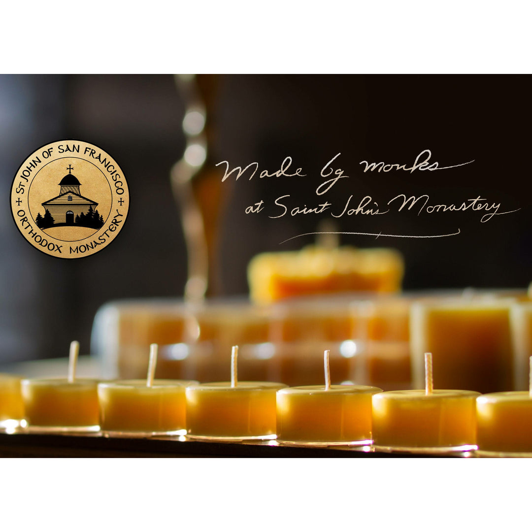 Tealights made by monks at Saint John's monastery.