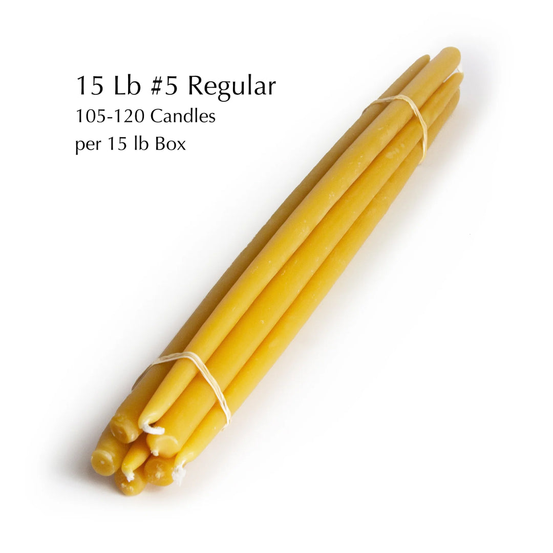 15 Lb - 17" (105-120 candles) Beeswax Candles - 9/16" Base (#5's)