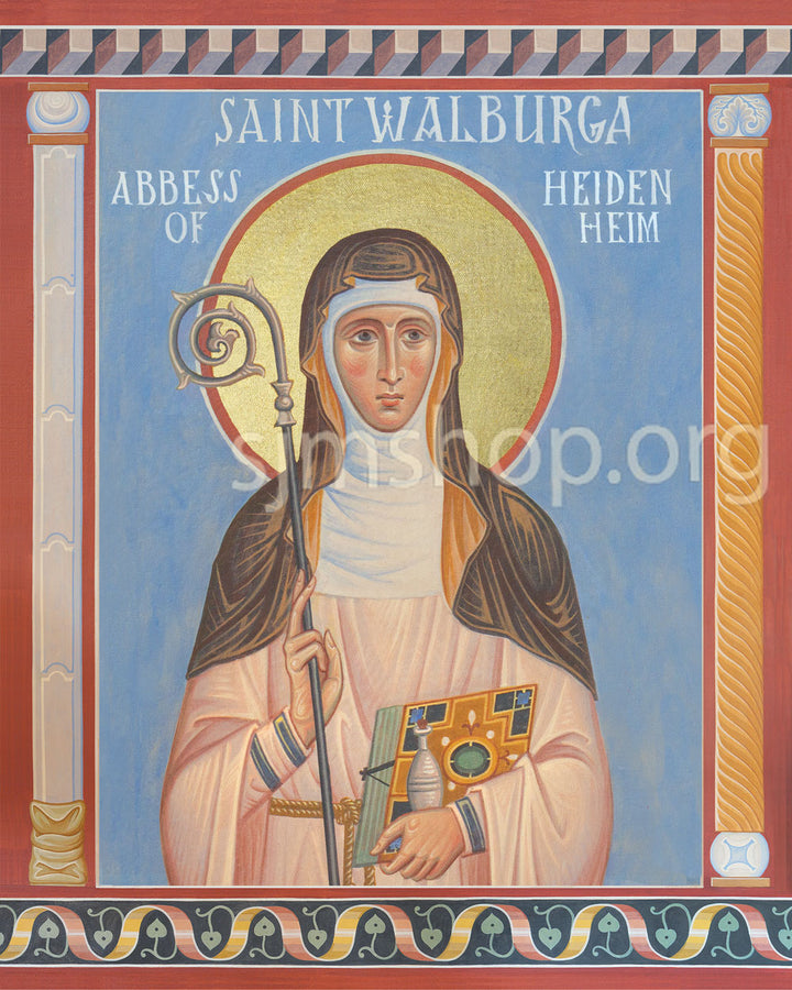 St. Walburga of Heidenheim - Icon Print