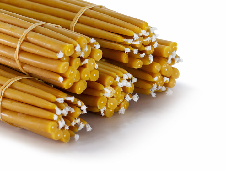 15 Lb - 11" Beeswax candles - 7/16" Base (#1's Thick)