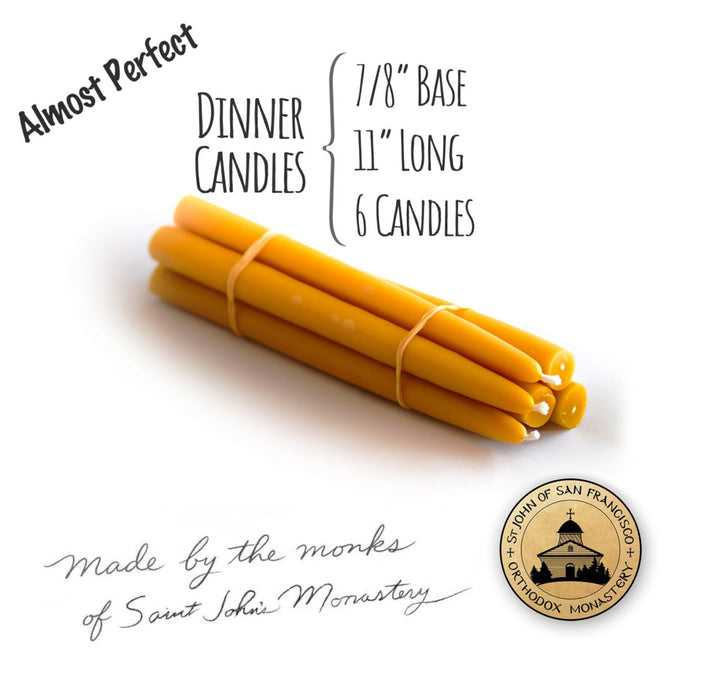 ALMOST Perfect 11" Dinner Candles - 100% Pure Beeswax