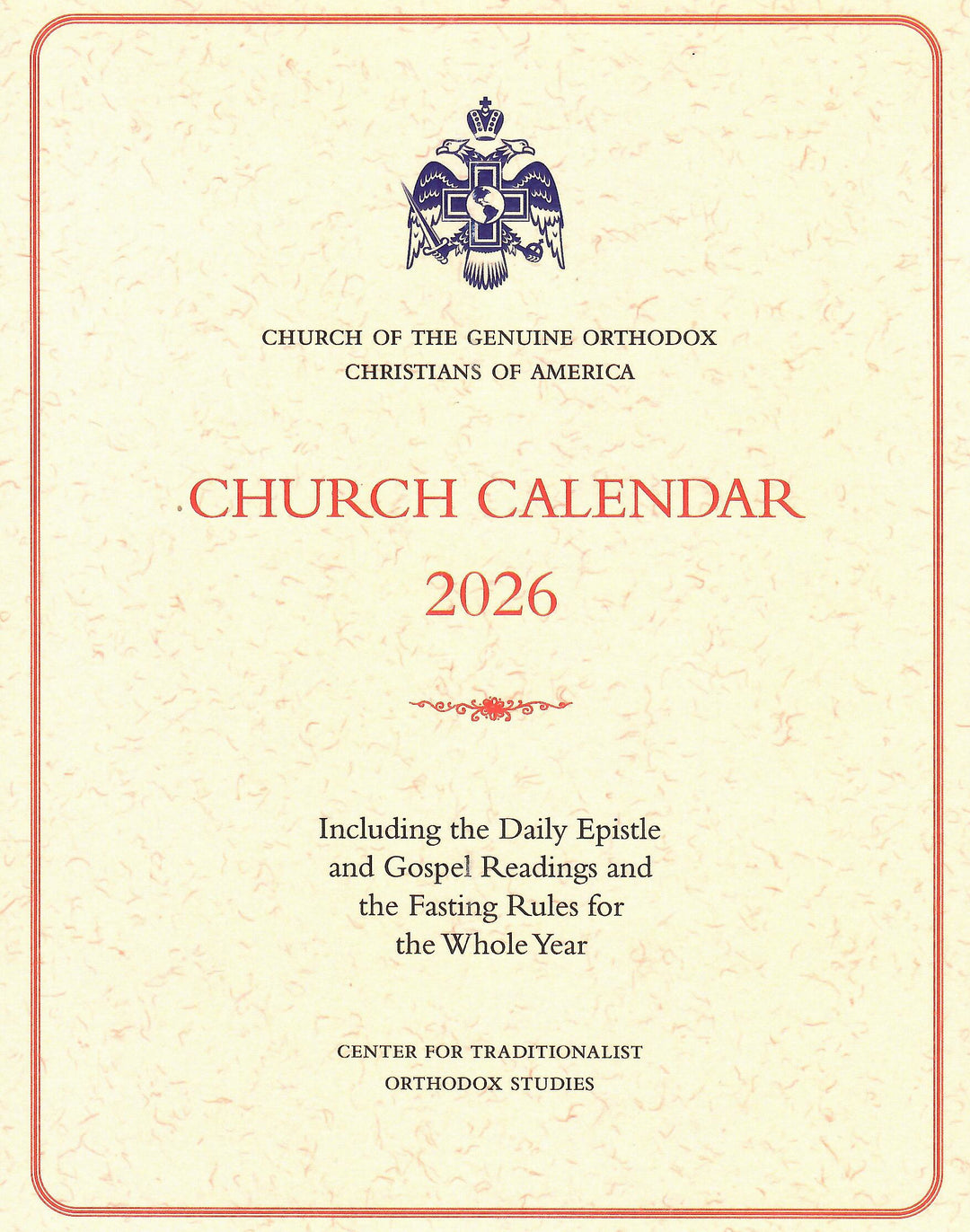 2026 Orthodox Julian Calendar (Old Calendar) - Desk Calendar