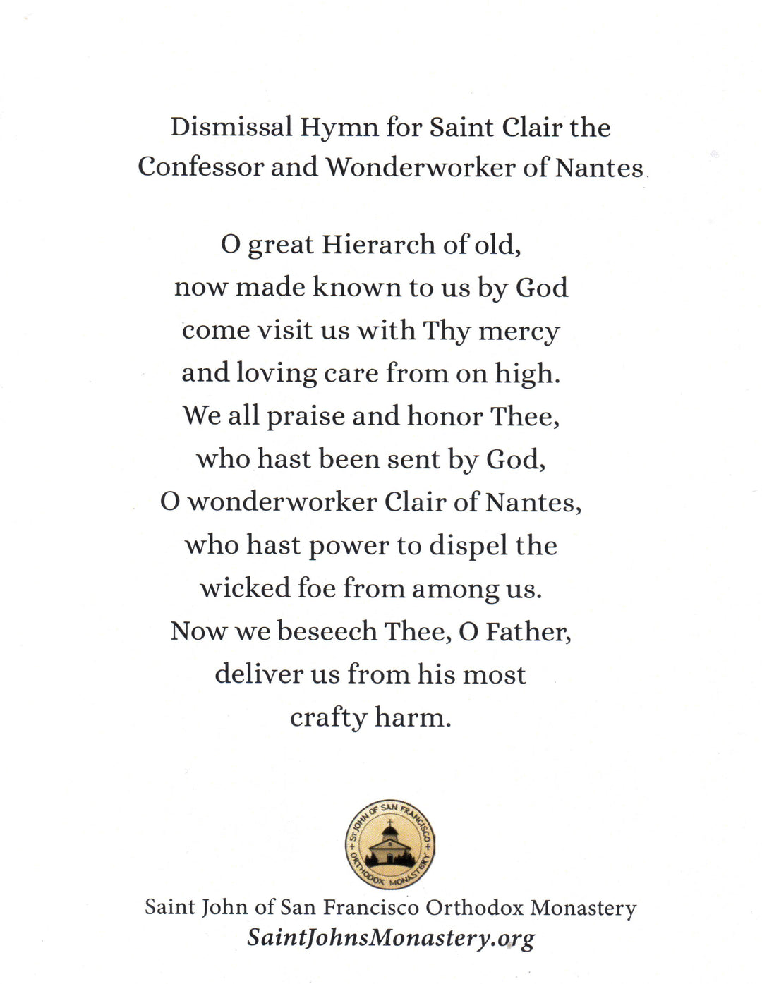 St. Clair of Nantes - Print