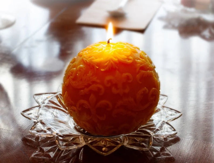 Fleur De Lis Ball Candle
