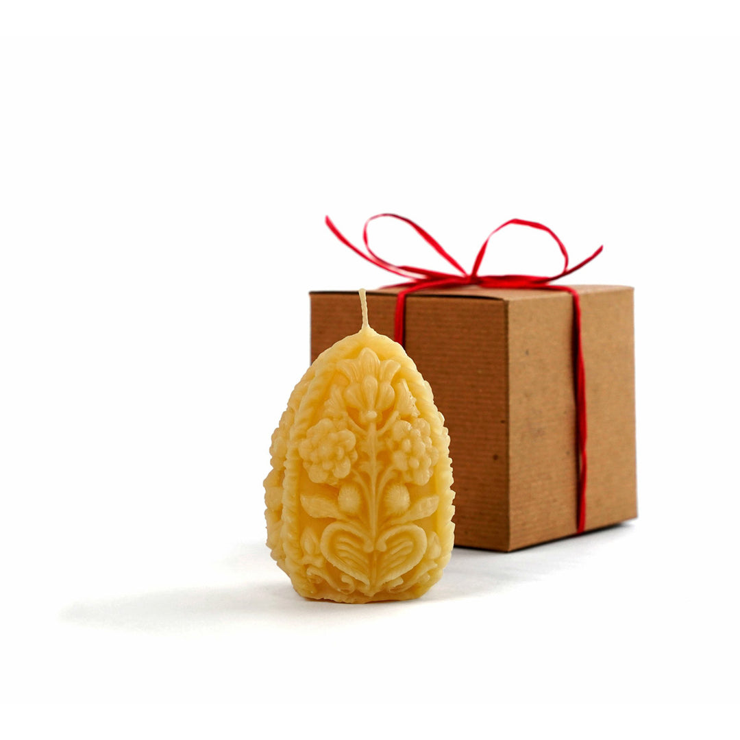 100% pure beeswax decorative egg candle with gift box